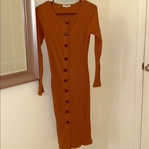 Burnt orange color long dress